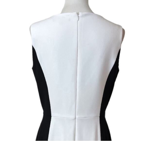 Preston & York Women’s Dress Sheath Classic Black White Color Block Size 8 - Picture 8 of 10